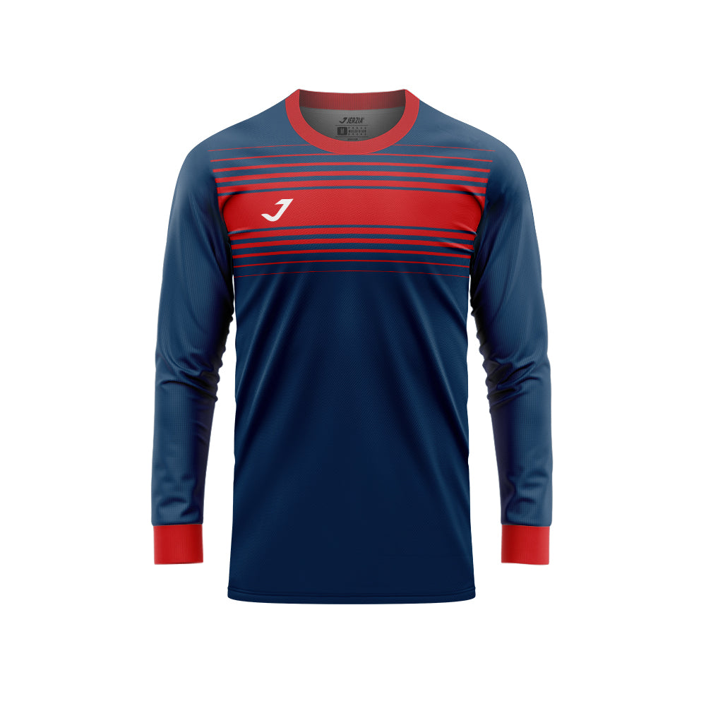 Classic Horizontal Half Lines Blue/Red LS Jersey