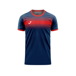 Classic Horizontal Half Lines Blue/Red SS Jersey