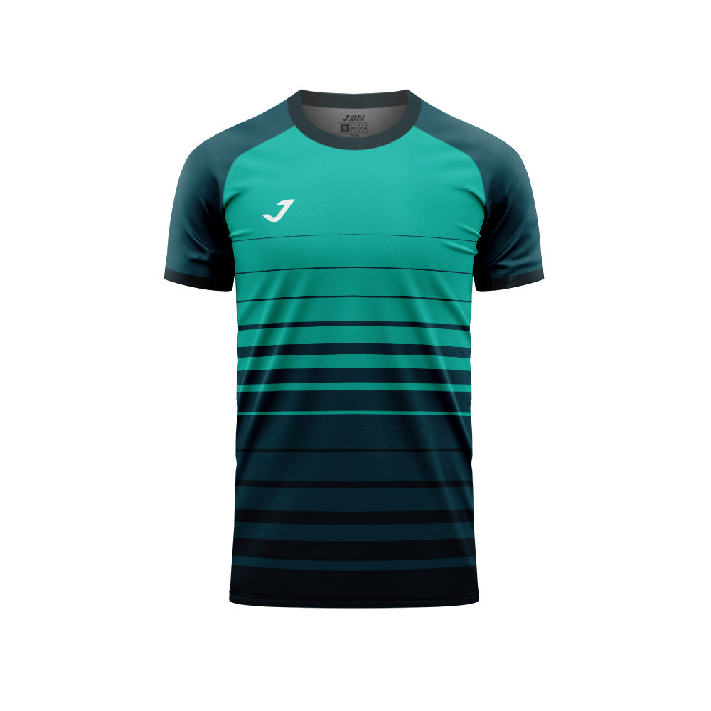 Classic Horizontal  Stripes Teal SS Jersey
