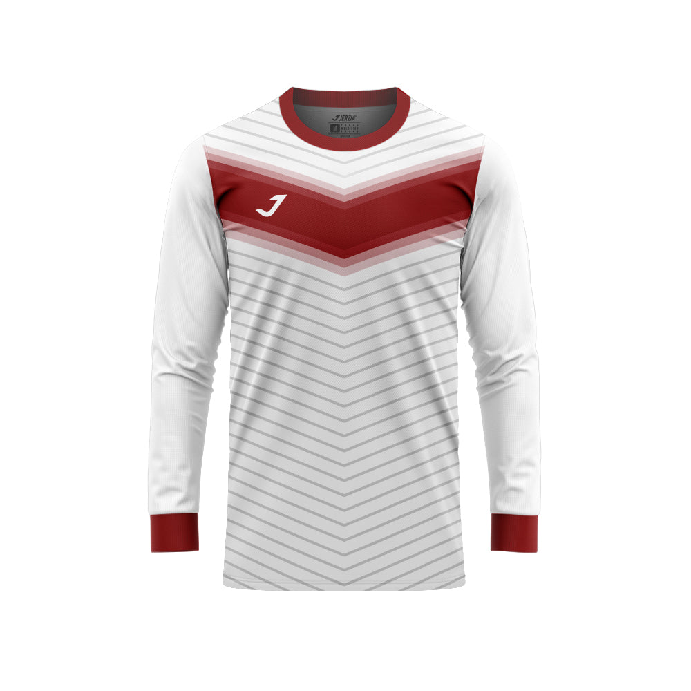 Classic V Lines White/Red LS Jersey
